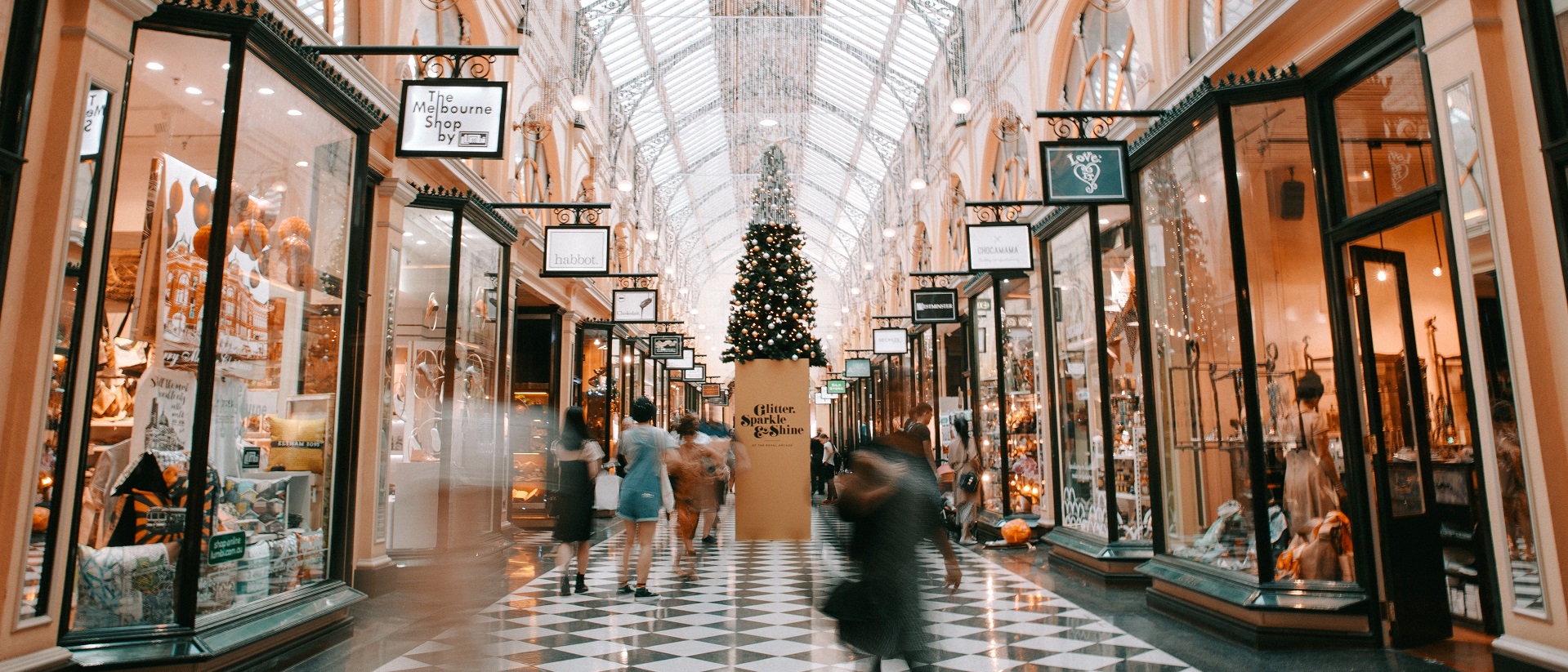 Christmas shopping scene