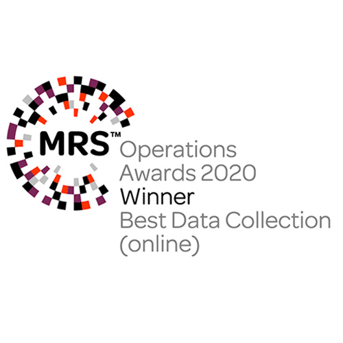 Market Research Society Operations Awards 2020. Winner. Best Data Collection (online)