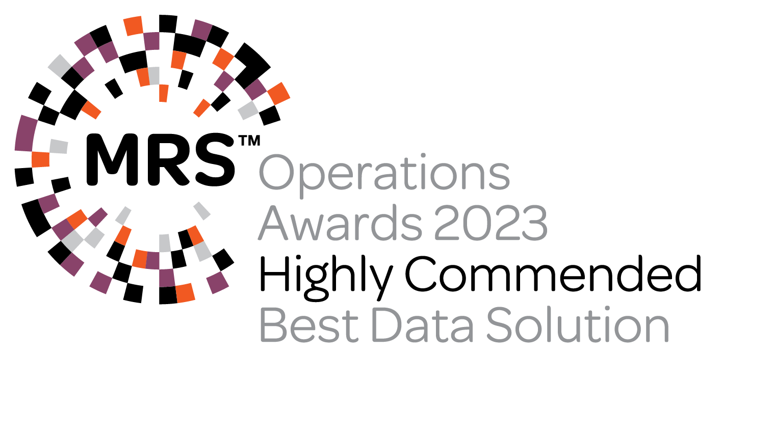 Market Research Society Operations Awards 2023. Highly Commended. Best Data Solution